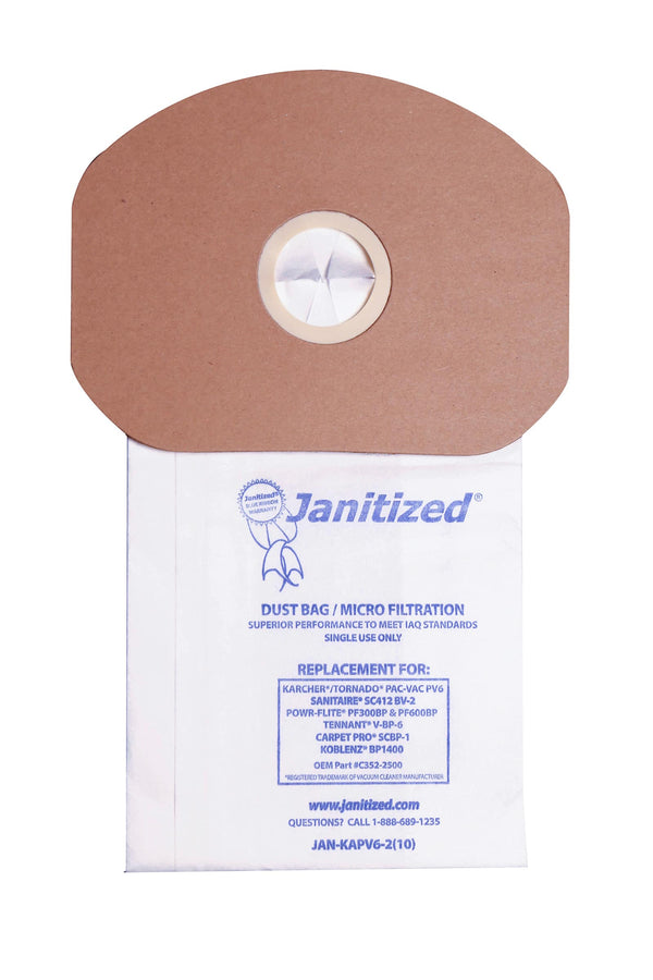 SANITAIRE BV-2/Carpet Pro Backpack Vacuum Bags