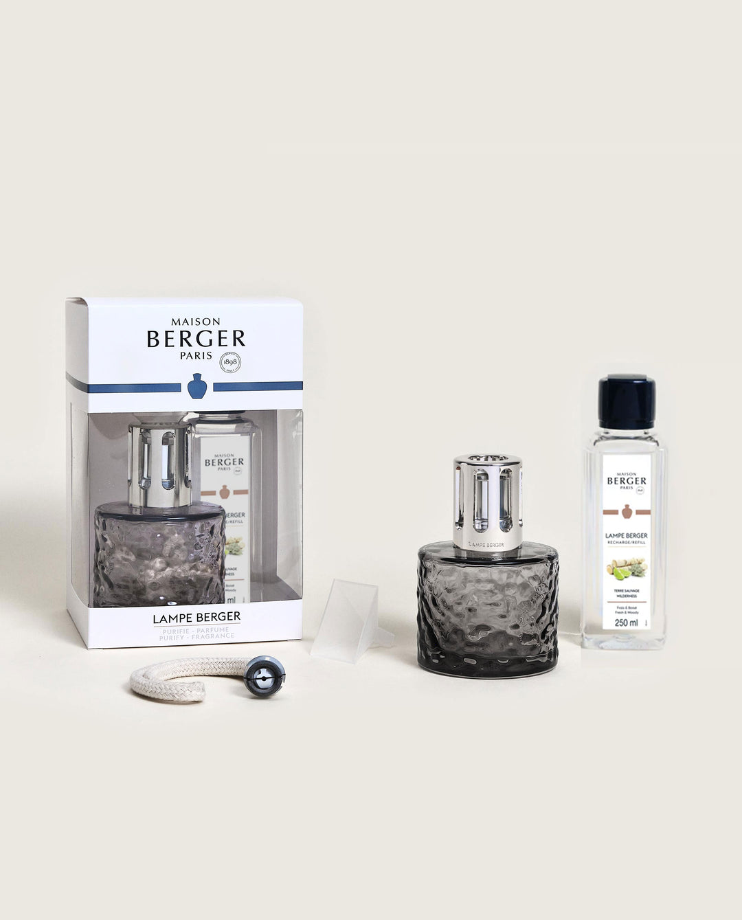 Maison Berger Mirage Black Lampe Set with 250 ml Wilderness Fragrance