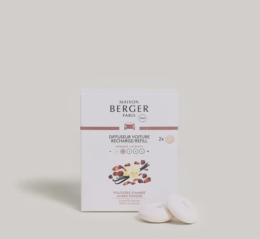 Maison Berger Car Diffuser Refill – Amber Powder (2 Pack)