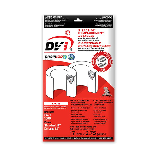 DrainVac SAC-15 Paper Bags