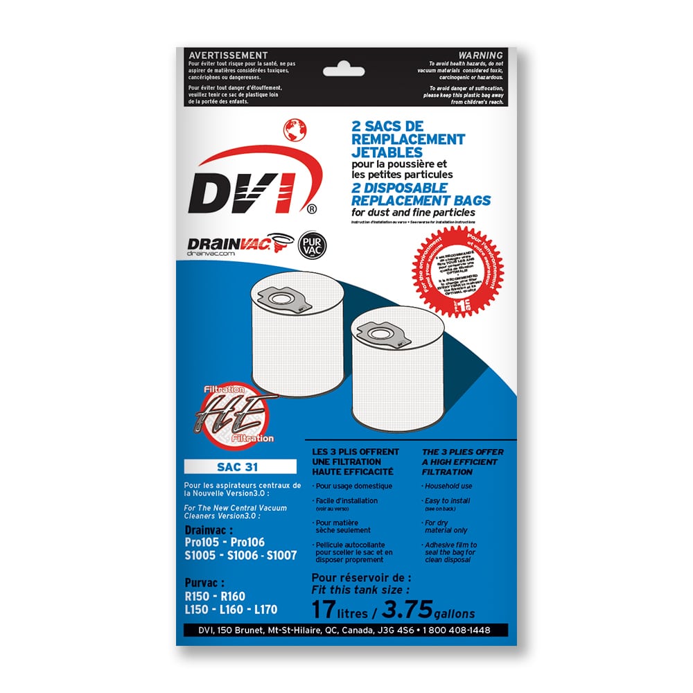 DrainVac SAC-31 Cloth Bags