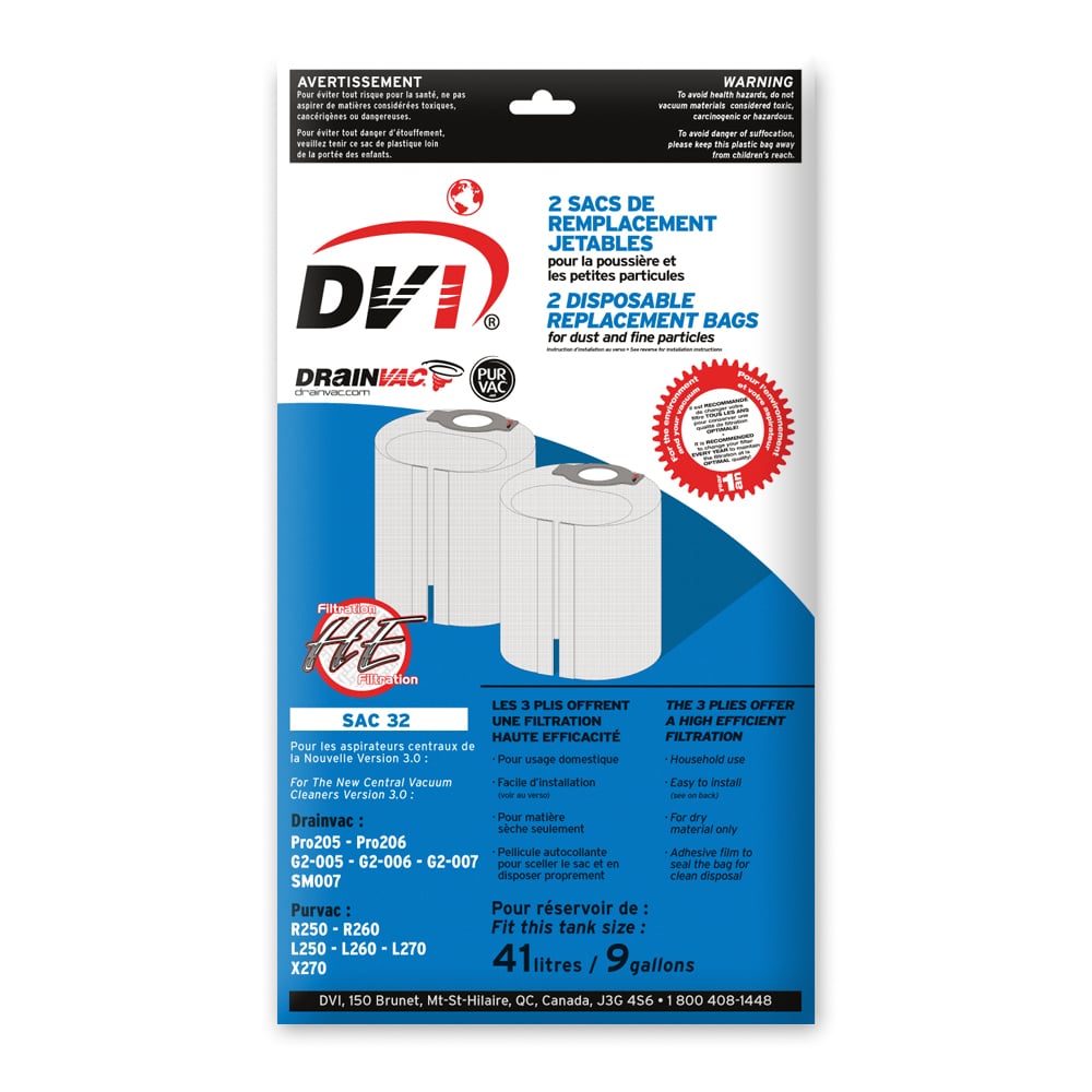 DrainVac SAC-32 Cloth Bags